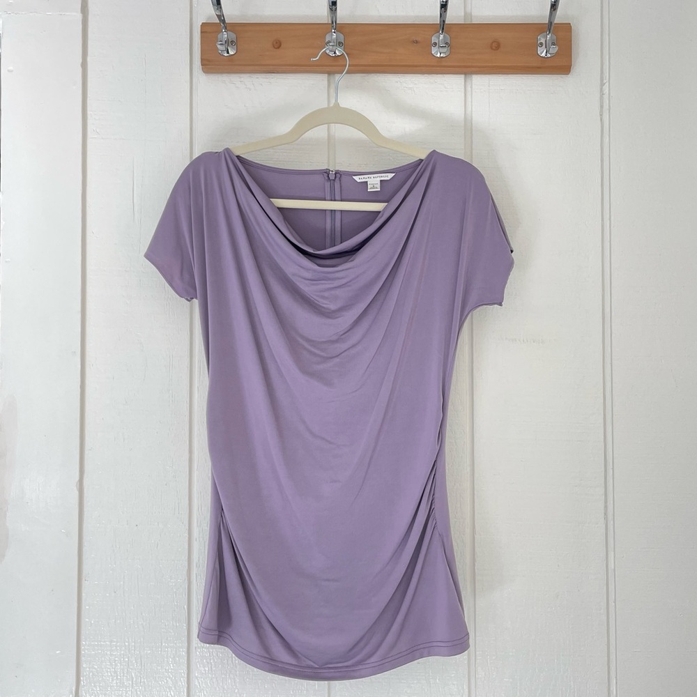 Cowl neck drapey lavender blouse from Banana Republic
